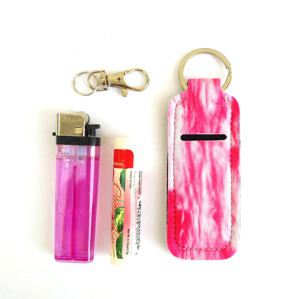 5/$25 Stocking Stuffers Tie Dye Lip Balm Holder Keychain Lipstick Holder Lighter